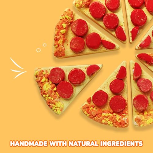 Pizza-Shaped Bath Bombs Gift Set - 8 Colorful Fizzing Slices for Relaxing Baths