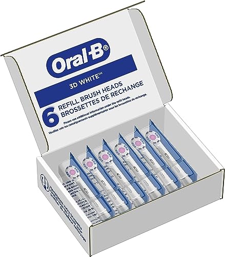 White Pack of 6 Replacement Brush Heads for Oral-B Electric Toothbrush - 3D White