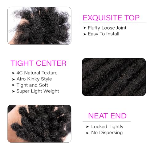 Vlliyava Human Hair Loc Extensions 4 Inch 60 Strands Natural Black Dreadlocks