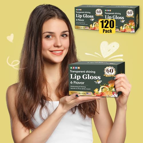AZEN 120 Pack Clear Lip Gloss Set with Vitamin E & Flavors - Hydrating Lip Oil C-120