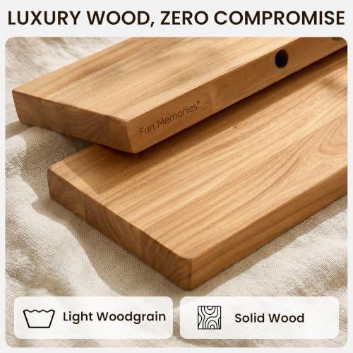 Floating Shelves Set of 2 - Natural Elm Live Edge Wall Shelves, 8-inch Deep, 24-inch Length