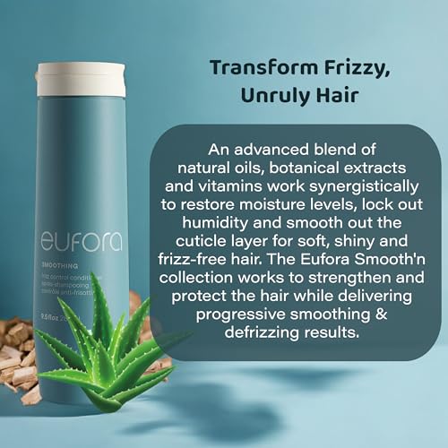 Eufora Smoothing Frizz Control Conditioner 9.5 Oz - Hydrating Hair Care for Frizzy Hair