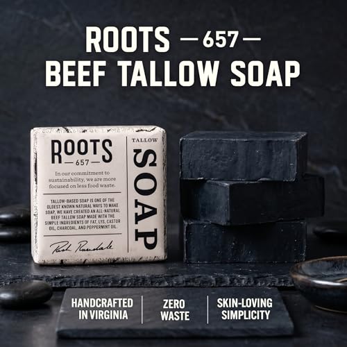 Charcoal & Peppermint Tallow Soap Bar - Pack of 2 | Rich's Backyard