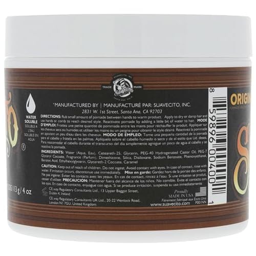 Suavecito Pomade Firme (Strong) Hold 4 oz, 1 Pack - Pomade For Men - Medium Shine Water Based Wax Like Flake Free Hair Gel - Easy To Wash Out - All Day Hold For All Hair Styles
