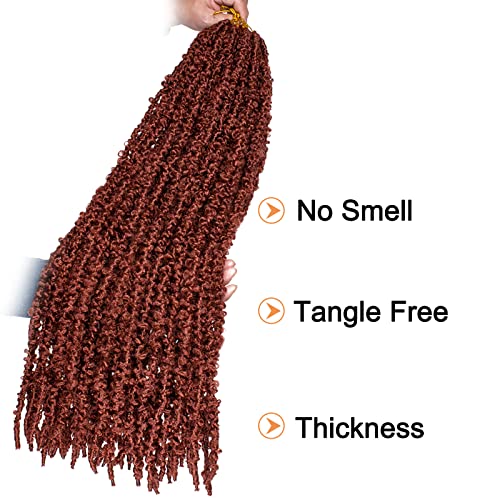 ZRQ 30 Inch Ginger Butterfly Locs Crochet Hair Extensions (6 Packs, 60 Roots) - Pre-Looped, 100% Handmade
