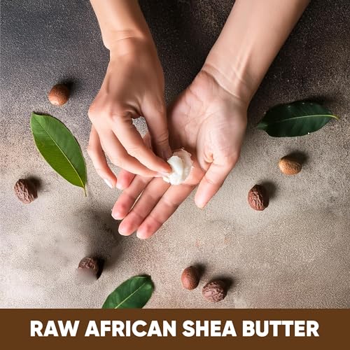 HERBOGANIC Pure Raw African Shea Butter, Organic White Ivory Premium 100% Natural Unrefined Ghana Skin Beauty Care Face Body Hair Scalp Non GMO (5 Lb) (Shea Butter 5 LB)