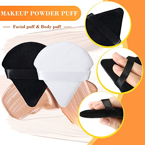 100 Pcs Triangle Makeup Powder Puffs Velour Wedge Sponges - Reusable & Soft