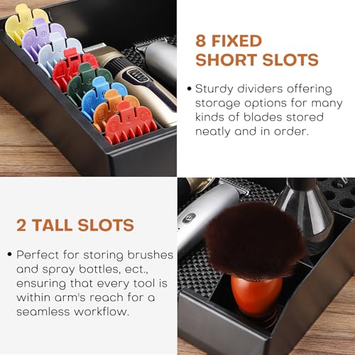 Small Plastic Barber Organizer Tray for Trimmers, Razors, Scissors & Combs