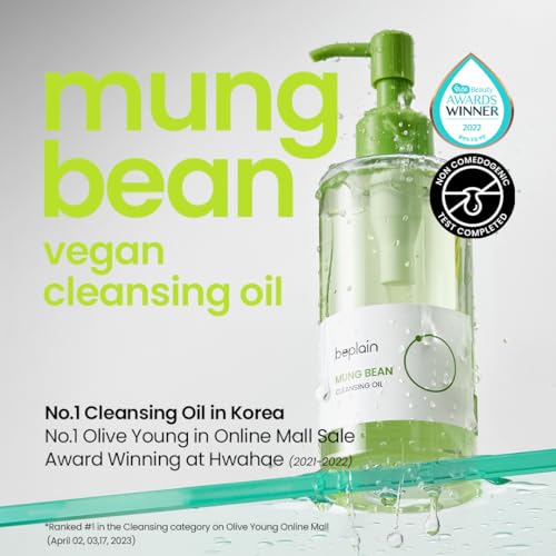 beplain Mung Bean Pore Care Trio - Cleansing Oil & Cleansing Foam 80ml &Clay Mask | Korean Skin Care | Suitable for Sensitive Skin
