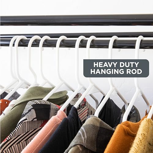 Dark Gray Portable Wardrobe Closet - Large Capacity, Easy Setup, 65 lb Rod