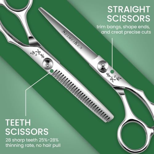 SEIMEIKEN Silver 6.0 Inch Hair Cutting Scissors Kit – Professional Hairdressing Shears