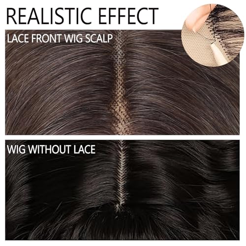 LuxeMelan Ombre Blonde 613 Wavy Lace Front Wig 20 Inch Middle Part Synthetic Heat Resistant Fiber - Natural Look