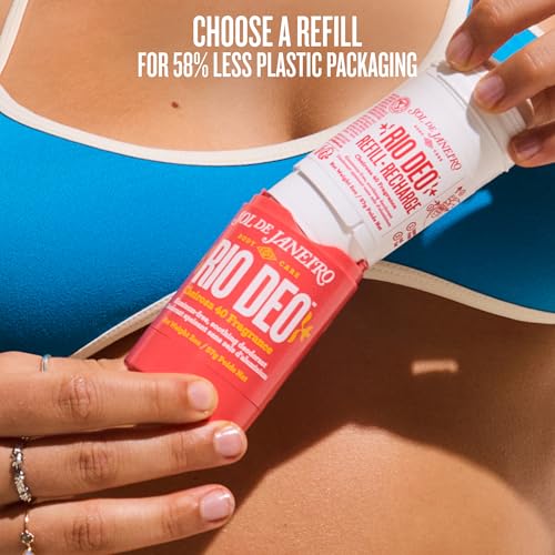 Deodorant Stick with Refill Cartridge - Aluminum-Free, Natural, 98% Derived