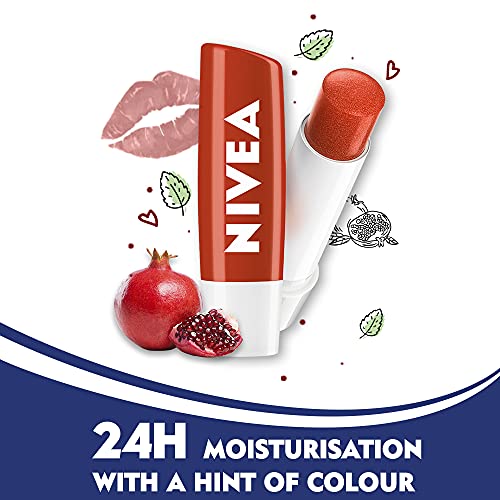 NIVEA Lip Balm, Pomegranate Shine, 4.8g
