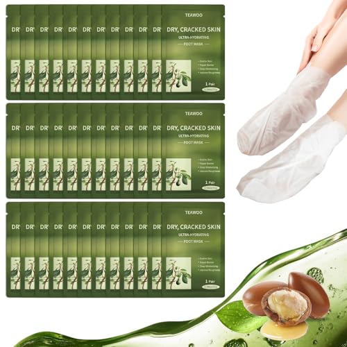TEAWOO Moisturizing Foot Masks with Shea Butter & Jojoba Oil - 36 Pairs
