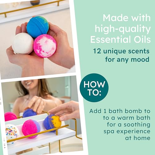 Anovina Natural Bath Bomb Gift Set for Adults & Kids – Non-Toxic Organic Spa Fizzies