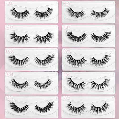 FARRED Style i-100 Pairs 10 Styles 100 Pairs Bulk Faux Mink 8D Dramatic Lashes