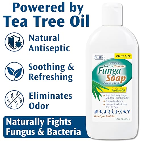Pedifix FungaSoap Tea Tree Oil Foot & Body Wash 13.5 fl oz – Natural Antibacterial Cleanser for Feet & Body