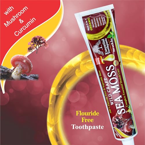 Sea Moss Toothpaste 6.5oz Pack of 6 - Fluoride-Free Organic Dental Care