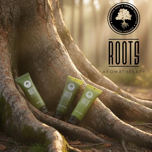 Roots Aromatherapy 150 Pack Hotel Toiletries Bulk Set for Airbnb & Hospitality, Travel Size Shampoo Conditioner Body Wash Lotion & Bar Soap, 0.01 Fl Oz