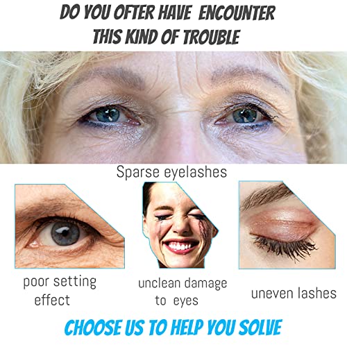Mascara for Older Women 60 Plus, Mascara for Seniors with Thinning Lashes, Hypoallergenic Sensitive Eyes, Black Volume and Length, Waterproof Smudge Proof(1pc)