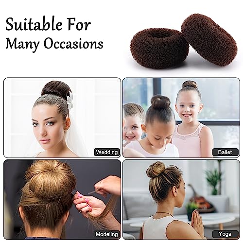 Hair Bun Maker Donuts 12 Pcs Set - Medium 2.75 in Sock Bun Shapers for Long Hair