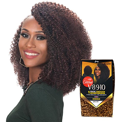 Zury Royal Synthetic Crochet Braids Bohemian V8.9.10, Jet Black, 8-10 Inch, 1 Pack