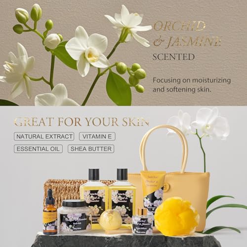 Orchid & Jasmine 15-Piece Spa Gift Set for Women - Bath & Body Care