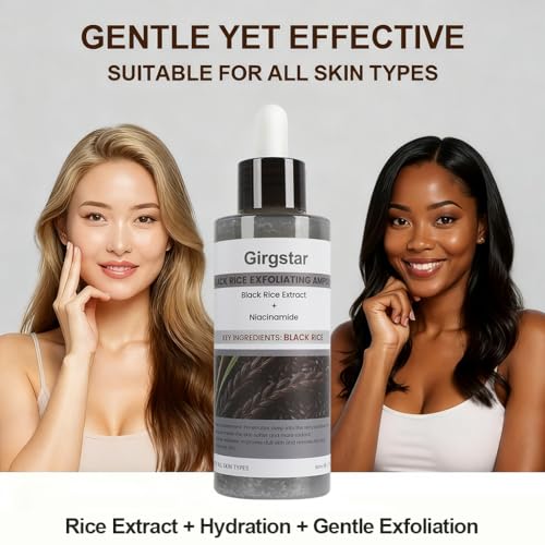 Black Rice Exfoliant Peeling Ampoule 80ml - Gentle Chemical Face & Pore Cleanser