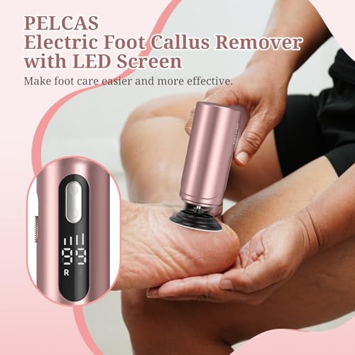 Pelcas Electric Foot Callus Remover with LED Screen & 2-in-1 Pedicure Kit