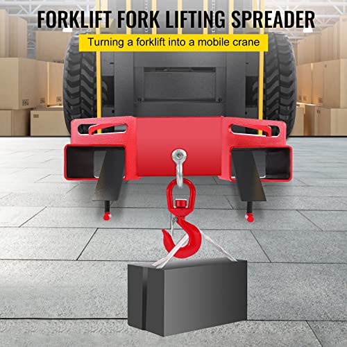 6600LBS Forklift Lifting Hook with Swivel, Heavy Duty Carbon Steel, Red