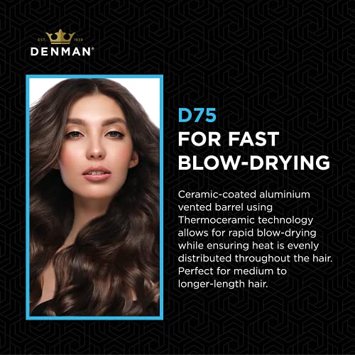 Denman Thermo Ceramic Hourglass Hot Curl Brush - Medium, Gray, For Styling & Volume