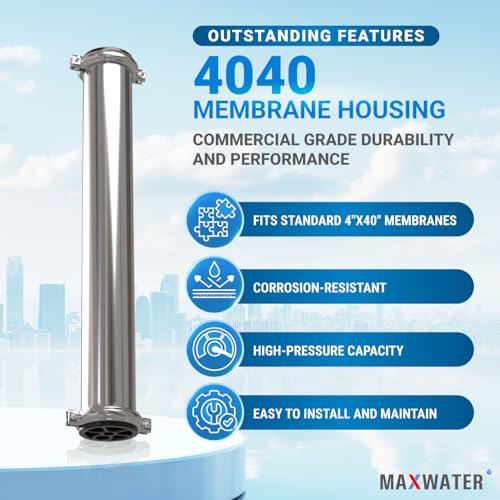 Max Water 4040 Reverse Osmosis Membrane Housing 4x40 Inch Industrial Water Filter