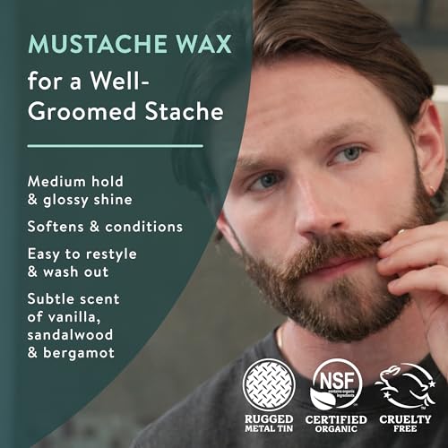 Organic Mustache & Beard Wax - Medium Hold, 0.75 oz, 2-Pack
