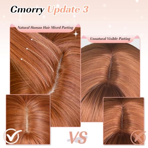Brown Layered Wig with Bangs for Women - Realistic Scalp, Style Variations Blonde Highlight