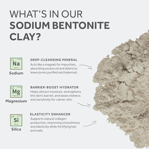FOSSIL POWER Bentonite Clay Powder 32 Ounce Food Grade Face & Hair Mask