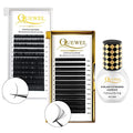 Volume Eyelash Extensions 0.07 D Curl 8-15mm Mixed Lash Tray + Classic Eyelash Extension 0.15 D Curl Mix-8-14mm + QUEWEL Strong Black Adhesive for Eyelash Extensions 6ml