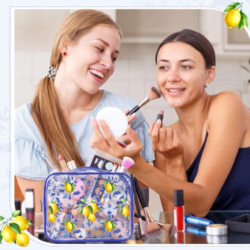 Honeydak 10 Pcs Clear Capri Lemon Makeup Bags - Italian Summer Gift Set