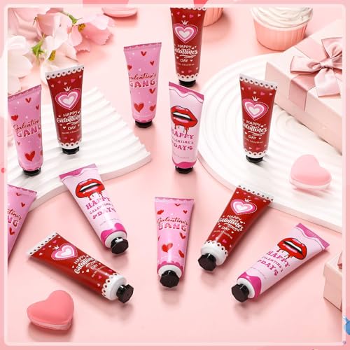 Loopeer 24 Pcs Valentine's Galentine's Day Gifts Bulk Hand Cream for Dry Cracked Hands Travel Size Moisturizing Hand Lotion Valentine's Galentine's Day Party Favors Stuffers Gift for Women Friends