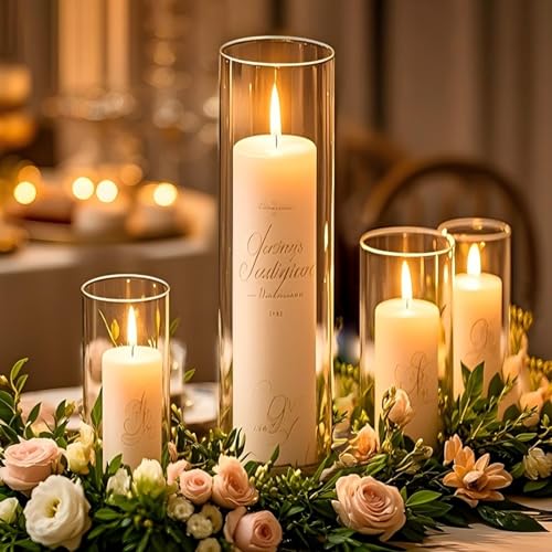 TBWIND 12 Pack 12 Inch Clear Glass Cylinder Vases for Centerpieces - Modern Home Decor