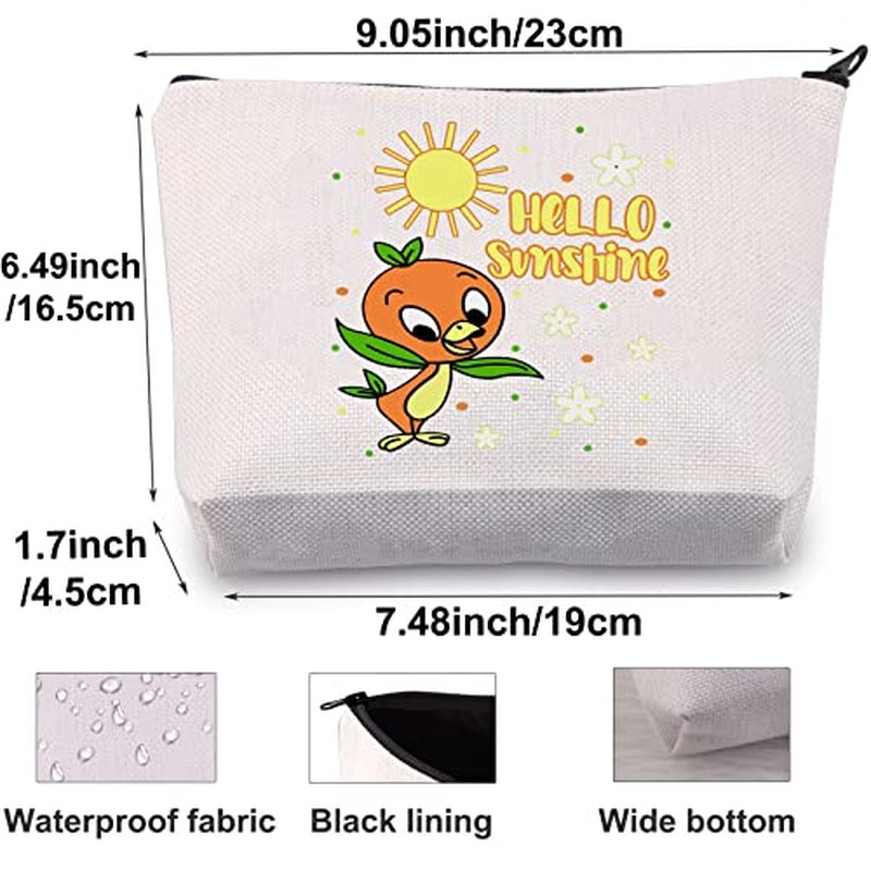 BWWKTOP Bird Cosmetic Makeup Bag Bird Lover Gifts Hello Sunshine Zipper Pouch Bag (Hello Sunshine)