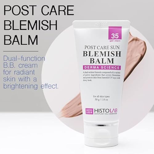 HISTOLAB Post Care Sun Blemish Balm SPF 35 PA++ ? One Shade BB Cream Tinted Sunscreen, Korean K-Beauty Tone-Adapting Coverage for Post-Laser & Everyday Wear, Lightweight