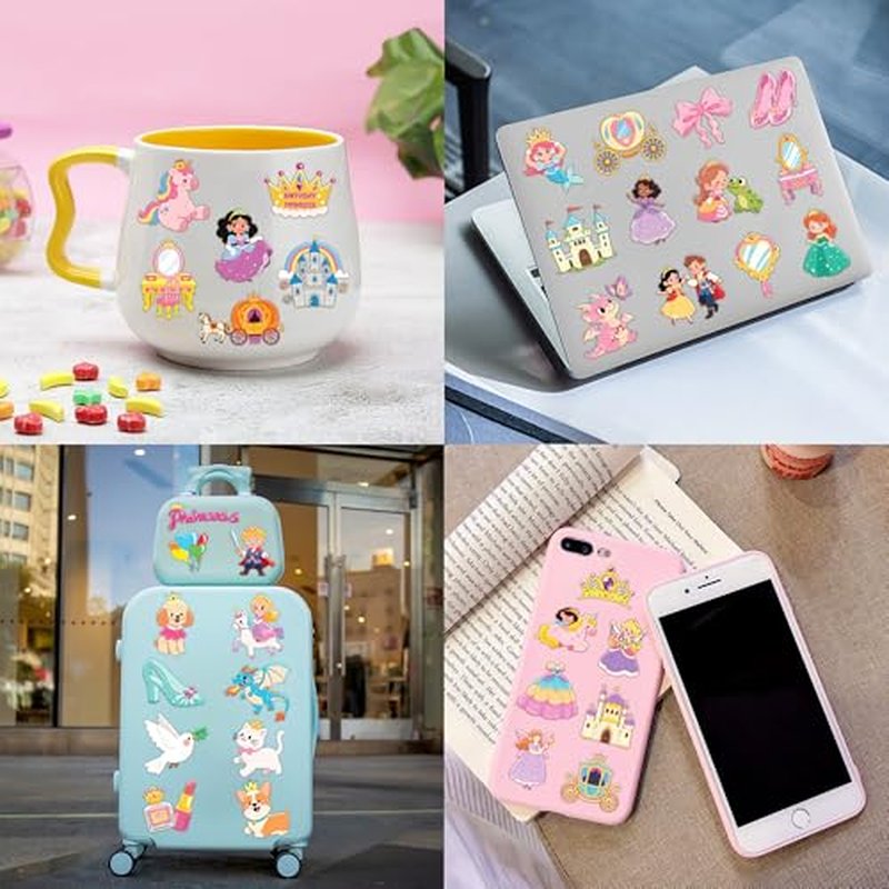 96 PCS Cute Princess Pre-Cut Temporary Tattoos for Kids | Super Cute Princess Themed Birthday Party Favors, Supplies, Decorations, Castle Tattoo Stickers, School Rewards Prizes & Gifts Boys Girls