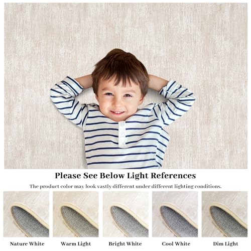 6x9 Beige Modern Abstract Washable Area Rug Non-Slip Soft Floor Carpet for Living Room