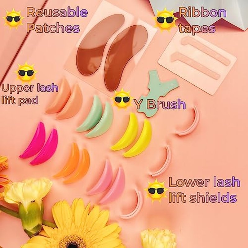 Lami Lash Lift Pad LM Curl Soft 6 Size Lifting Shield Eyelash Perming Rod Neon Lamination Roller Elastic Perm Rods With Ribbon Cover Silicone Eye Patch Y Brush Lash Lift Tools Lash Tips Won't Hit Eye