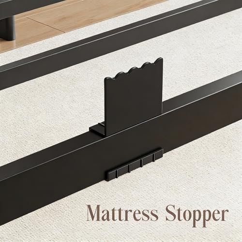 Queen Metal Bed Frame 14 Inch Heavy Duty Platform Bed with Rounded Corners - Black