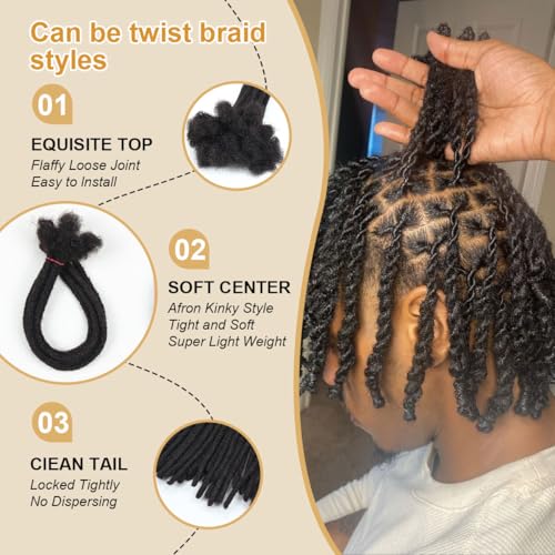 18 Inch Human Hair Loc Extensions - 40 Strands, Handmade Dreadlocks, Variation 1b / 18 Inch-40s