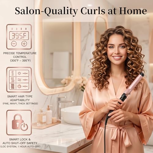Ceramic Curling Iron with Adjustable Temperature Dual Voltage Hair Curler