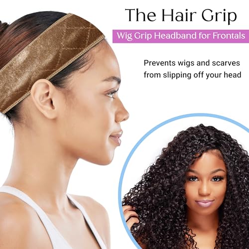 Grey Wig Headband for Synthetic Hair - Wig & Hair Accessory with Silicone Grip, Adjustable