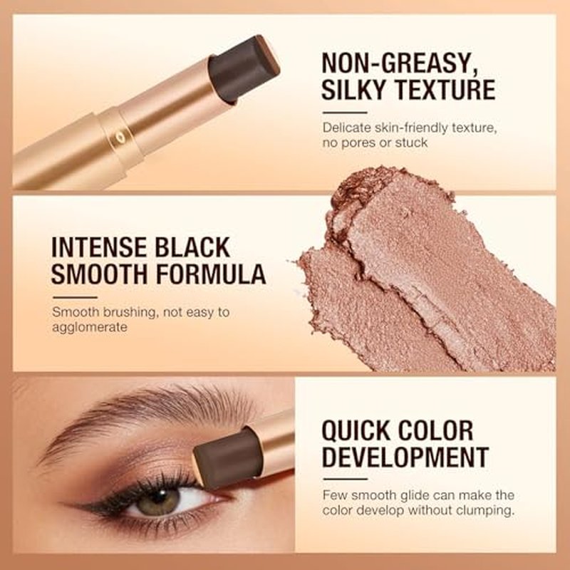 3 Colors Cream Eyeshadow Stick, Silky Smooth Long Lasting Waterproof Eye Shadow Makeup Stick, Easy Application Matte Finish Eyeshadow Pencil - 01 Matte Earth